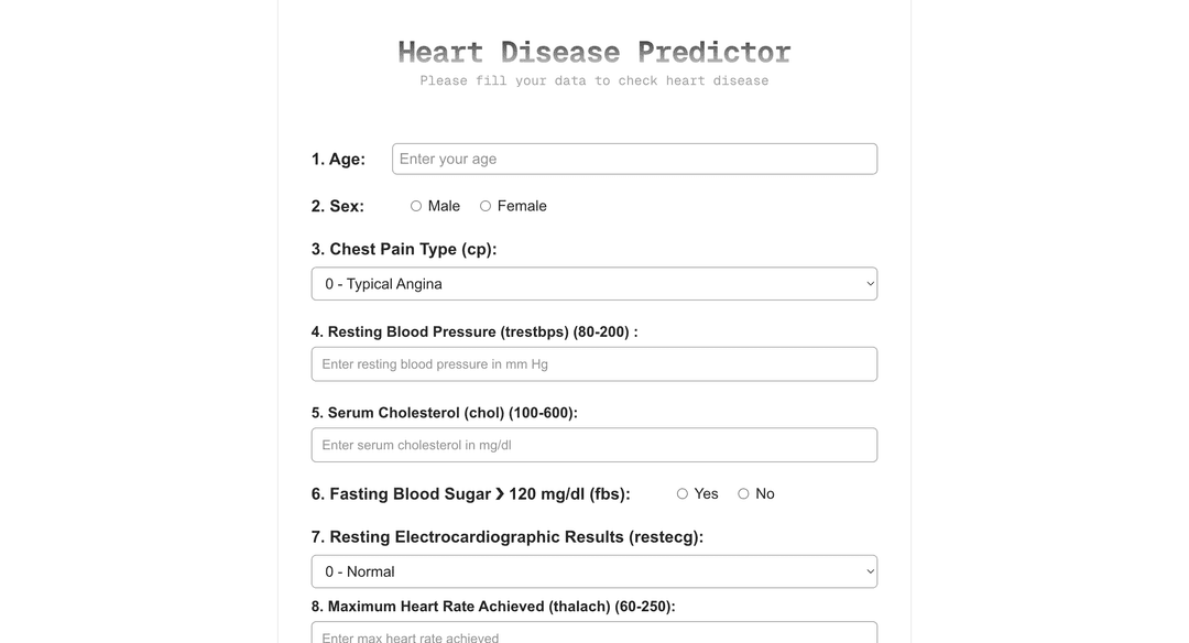 Heart disease predictor
